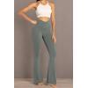 imageSunzel Womens Flare Leggings No Front Seam Flare Yoga Pants with Tummy Control Crossover High Waist and Wide LegLight Grey
