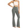 imageSunzel Womens Flare Leggings No Front Seam Flare Yoga Pants with Tummy Control Crossover High Waist and Wide LegLight Grey