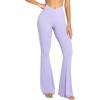 imageSunzel Womens Flare Leggings No Front Seam Flare Yoga Pants with Tummy Control Crossover High Waist and Wide LegLilac