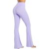 imageSunzel Womens Flare Leggings No Front Seam Flare Yoga Pants with Tummy Control Crossover High Waist and Wide LegLilac