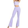 imageSunzel Womens Flare Leggings No Front Seam Flare Yoga Pants with Tummy Control Crossover High Waist and Wide LegLilac