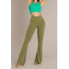 imageSunzel Womens Flare Leggings No Front Seam Flare Yoga Pants with Tummy Control Crossover High Waist and Wide LegMartini Olive