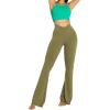 imageSunzel Womens Flare Leggings No Front Seam Flare Yoga Pants with Tummy Control Crossover High Waist and Wide LegMartini Olive