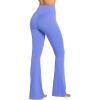 imageSunzel Womens Flare Leggings No Front Seam Flare Yoga Pants with Tummy Control Crossover High Waist and Wide LegPeriwinkle