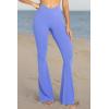 imageSunzel Womens Flare Leggings No Front Seam Flare Yoga Pants with Tummy Control Crossover High Waist and Wide LegPeriwinkle