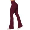 imageSunzel Flare Leggings Crossover Yoga Pants with Tummy Control HighWaisted and Wide LegBlack Cherry