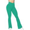 imageSunzel Flare Leggings Crossover Yoga Pants with Tummy Control HighWaisted and Wide LegGolf Green