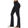 imageSunzel Sunzfly Split Hem Flare Leggings for Women High Waisted Casual Bootcut Flared Yoga Pants with Tummy ControlBlack