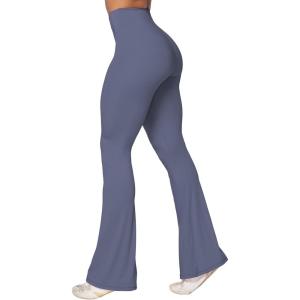 imageSunzel Flare Leggings Crossover Yoga Pants with Tummy Control HighWaisted and Wide LegDeep Sea Blue