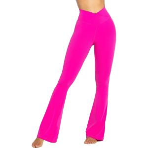 imageSunzel Flare Leggings Crossover Yoga Pants with Tummy Control HighWaisted and Wide LegHot Pink