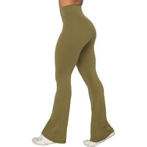 imageSunzel Flare Leggings Crossover Yoga Pants with Tummy Control HighWaisted and Wide LegMartini Olive