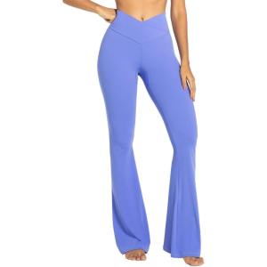 imageSunzel Flare Leggings Crossover Yoga Pants with Tummy Control HighWaisted and Wide LegPeriwinkle