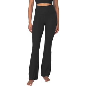imageSunzel Mini Flare Leggings for Women High Waist Yoga Pants with Tummy Control Casual Gym Workout Bootcut LeggingsBlack