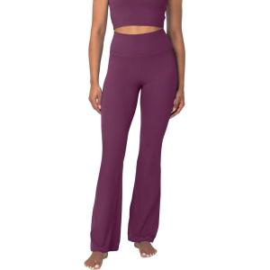 imageSunzel Mini Flare Leggings for Women High Waist Yoga Pants with Tummy Control Casual Gym Workout Bootcut LeggingsCherry Red