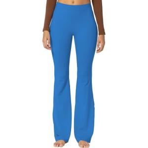 imageSunzel Sunzfly Flare Leggings for Women Cross Over High Waisted Yoga Pants with Wide Leg and Tummy Control for WorkoutFrench Blue