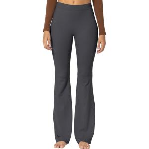 imageSunzel Sunzfly Flare Leggings for Women Cross Over High Waisted Yoga Pants with Wide Leg and Tummy Control for WorkoutGrey