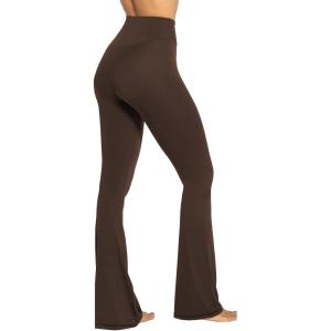 imageSunzel Sunzfly Flare Leggings for Women Cross Over High Waisted Yoga Pants with Wide Leg and Tummy Control for WorkoutSeal Brown