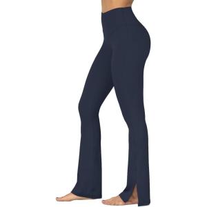 imageSunzel Sunzfly Split Hem Flare Leggings for Women High Waisted Casual Bootcut Flared Yoga Pants with Tummy ControlAsh Blue