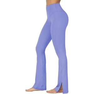 imageSunzel Sunzfly Split Hem Flare Leggings for Women High Waisted Casual Bootcut Flared Yoga Pants with Tummy ControlPeriwinkle