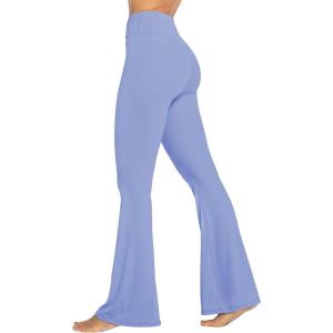 imageSunzel Womens Flare Leggings No Front Seam Flare Yoga Pants with Tummy Control Crossover High Waist and Wide LegLight Blue