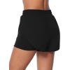 imageSunzel 2 in 1 High Waisted Gym Shorts for Women with Pocket Quick Dry Elastic Running Shorts with Drawstring Workout SummerBlack
