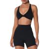 imageSunzel No Front Seam High Waist Gym Shorts for Women Squat Proof Biker Shorts with Tummy Control for Yoga Workout RunningBlack