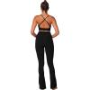 imageSunzel Sports Bra for Women CrissCross Open Back Adjustable Strappy Bras Workout Gym Padded Yoga Bra with Removable PadsBlack