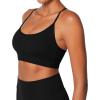 imageSunzel Sports Bra for Women CrissCross Open Back Adjustable Strappy Bras Workout Gym Padded Yoga Bra with Removable PadsBlack