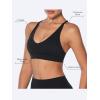 imageSunzel Sports Bra for Women V Neck Criss Cross Back Running Bras Removable Cups Wirefree Padded Workout Bra Yoga GymBlack
