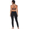 imageSunzel Sports Bra for Women V Neck Criss Cross Back Running Bras Removable Cups Wirefree Padded Workout Bra Yoga GymBlack