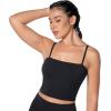 imageSunzel Sunzfly Longline Sports Bra for Women Backless Padded Yoga Underwear with Sleeveless Adjustable Spaghetti StrapsBlack