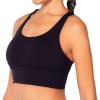 imageSunzel Sunzfly Sports Bra for Women Scoop Neck Crisscross Back Padded Low Impact Bras Tops for Workout Yoga GymBlack