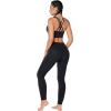 imageSunzel Sunzfly Sports Bra for Women Scoop Neck Crisscross Back Padded Low Impact Bras Tops for Workout Yoga GymBlack