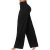 imageSunzel Wide Leg Pants Women High Waist Yoga Pants with Pockets Stretch Loose Comfy Casual Lounge SweatpantsBlack