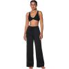 imageSunzel Wide Leg Pants Women High Waist Yoga Pants with Pockets Stretch Loose Comfy Casual Lounge SweatpantsBlack