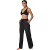 imageSunzel Wide Leg Pants Women High Waist Yoga Pants with Pockets Stretch Loose Comfy Casual Lounge SweatpantsBlack