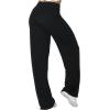 imageSunzel Wide Leg Pants Women High Waist Yoga Pants with Pockets Stretch Loose Comfy Casual Lounge SweatpantsBlack