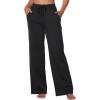 imageSunzel Wide Leg Pants Women High Waist Yoga Pants with Pockets Stretch Loose Comfy Casual Lounge SweatpantsBlack