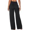 imageSunzel Wide Leg Pants Women High Waist Yoga Pants with Pockets Stretch Loose Comfy Casual Lounge SweatpantsBlack