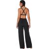 imageSunzel Wide Leg Pants Women High Waist Yoga Pants with Pockets Stretch Loose Comfy Casual Lounge SweatpantsBlack