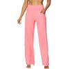 imageSunzel Wide Leg Pants Women High Waist Yoga Pants with Pockets Stretch Loose Comfy Casual Lounge SweatpantsBubblegum Pink