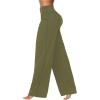 imageSunzel Wide Leg Pants Women High Waist Yoga Pants with Pockets Stretch Loose Comfy Casual Lounge SweatpantsMartini Olive