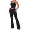 imageSunzel Womens Double Lined Tank Top Sleeveless Square Neck Crop Top Yoga ampamp Fitness Fitted Workout Casual Activewear ShirtBlack
