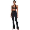imageSunzel Womens Halter Neck Sports Bra Twist Front Yoga Crop Top with Removable Pads Open Back V Neck Bra for Gym WorkoutBlack
