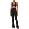 imageSunzel Womens Halter Neck Sports Bra Twist Front Yoga Crop Top with Removable Pads Open Back V Neck Bra for Gym WorkoutBlack