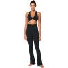 imageSunzel Womens Sports Bra Criss Cross Back Yoga Crop Top with Removable Pads Double Lined V Neck Wirefree Padded Workout BraBlack