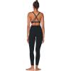 imageSunzel Womens Strappy Sports Bra with Removable Pads V Neck Twist Front Cross Strap Padded Yoga Bra for Workout Gym RunningBlack