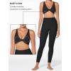 imageSunzel Womens Strappy Sports Bra with Removable Pads V Neck Twist Front Cross Strap Padded Yoga Bra for Workout Gym RunningBlack