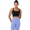 imageSunzfly Women Longline Sports Bra Buttery Soft Built in Bra Square Neck Crop Tank Tops for Yoga Pilates Workout GymBlack