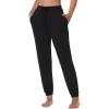 imageSunzel Jogger Pants for Women with Pockets High Waisted Sweatpants Athletic Tapered Cinch Bottom with Elastic DrawstringBlack